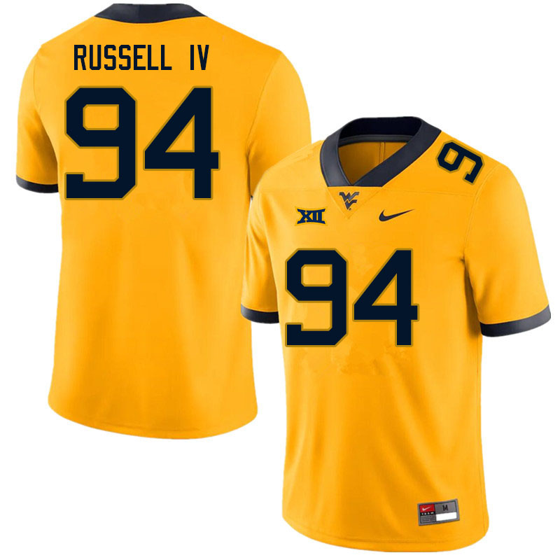 NCAA Men's Hammond Russell IV West Virginia Mountaineers Gold #94 Nike Stitched Football College Authentic Jersey SV23M23XD